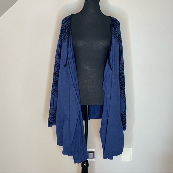 D/C JEANS Plus Size Knit Cardigan Sweater Open Front Blue Black Size 4X - Picture 6 of 12